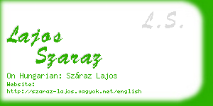 lajos szaraz business card